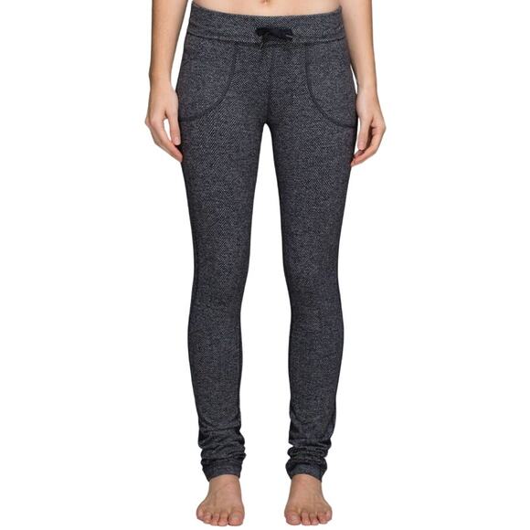Lululemon Skinny Will Pant Full-On Luon Giant Herringbone Heathered Black 4 - Picture 1 of 6